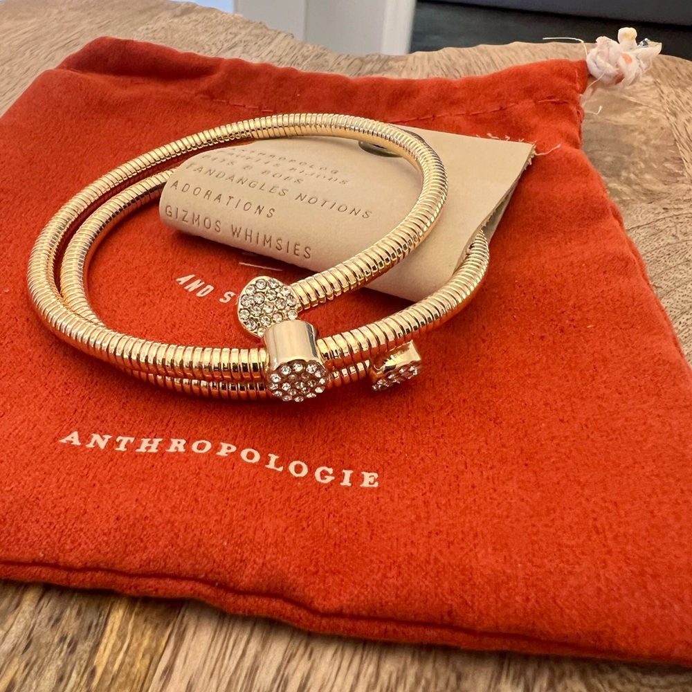 Anthropologie gold coil bracelet